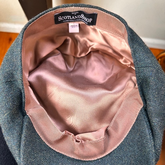 Scottish Harris Tweed Eight Quarter Newsboy Cap - Evergreen - Sz Men's Med. - Picture 7 of 15